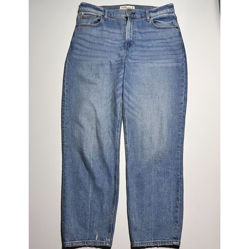 Abercrombie & Fitch The Mom Jean High Rise Women's 29/8 Medium Wash Distressed